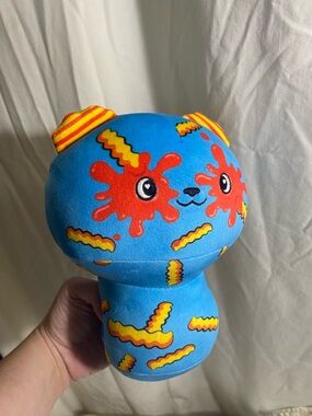 Mewaii Blue Monster Plush Toy Abstract Art Character Soft Stuffed Animal 8”